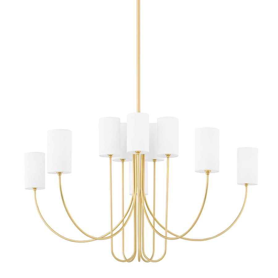 Hudson Valley Harlem 10 Light Chandelier, Aged Brass - 6848-AGB