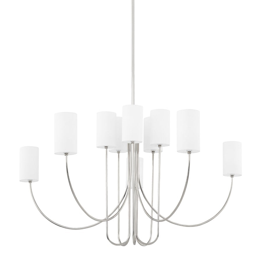 Hudson Valley Harlem 10 Light Chandelier, Polished Nickel - 6848-PN