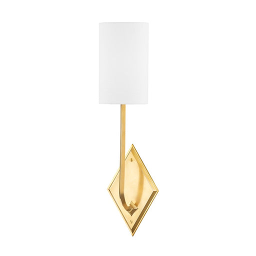 Hudson Valley Eastern Point 1 Light Wall Sconce, Aged Brass/White - 7061-AGB
