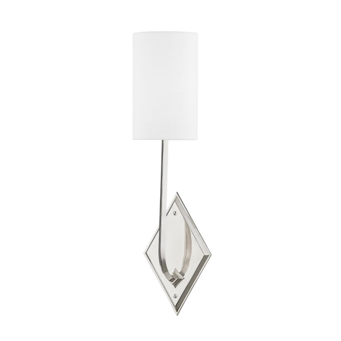 Hudson Valley Eastern Point 1 Light Wall Sconce, Polished Nickel/White - 7061-PN