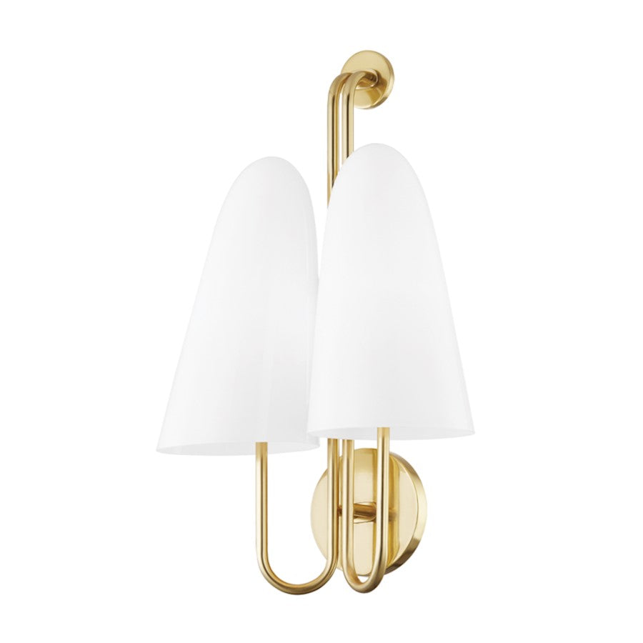 Hudson Valley Slate Hill 2 Light Wall Sconce, Aged Brass - 7172-AGB