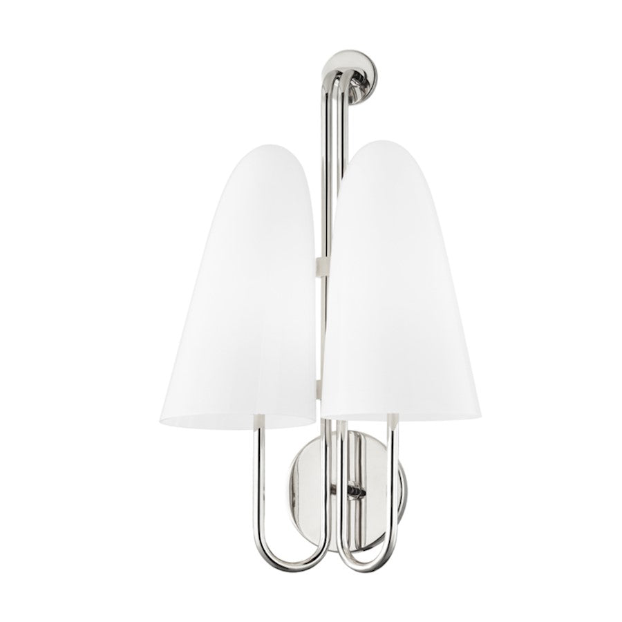 Hudson Valley Slate Hill 2 Light Wall Sconce, Polished Nickel - 7172-PN