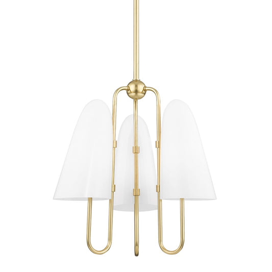 Hudson Valley Slate Hill 3 Light Chandelier, Aged Brass - 7173-AGB