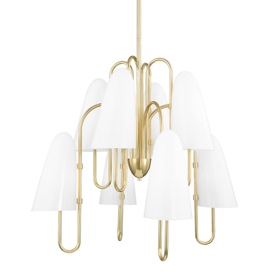 Hudson Valley Slate Hill 8 Light Chandelier, Aged Brass - 7178-AGB