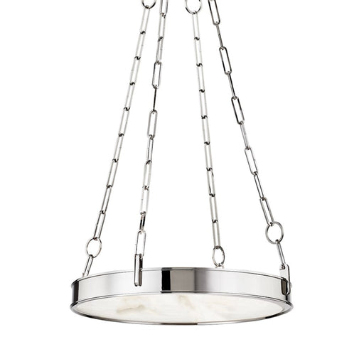 Hudson Valley Kirby 1 Light 17" Chandelier in Polished Nickel/White - 7220-PN