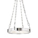 Hudson Valley Kirby 1 Light 17" Chandelier in Polished Nickel/White - 7220-PN