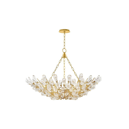 Hudson Valley Tulip 9 Light Chandelier, Gold Leaf/Clear K9 Crystal - 7228-GL