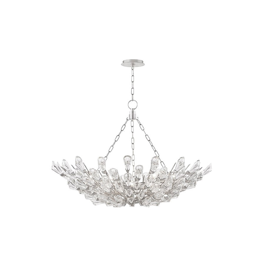 Hudson Valley Tulip 9 Light Chandelier, Silver/Clear K9 Crystal - 7228-SL