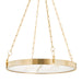 Hudson Valley Kirby 1 Light 19" Chandelier in Aged Brass/White - 7230-AGB