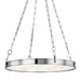 Hudson Valley Kirby 1 Light 19" Chandelier in Polished Nickel/White - 7230-PN