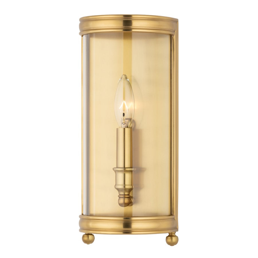 Hudson Valley Larchmont 1 Light Wall Sconce, Aged Brass/Clear - 7801-AGB