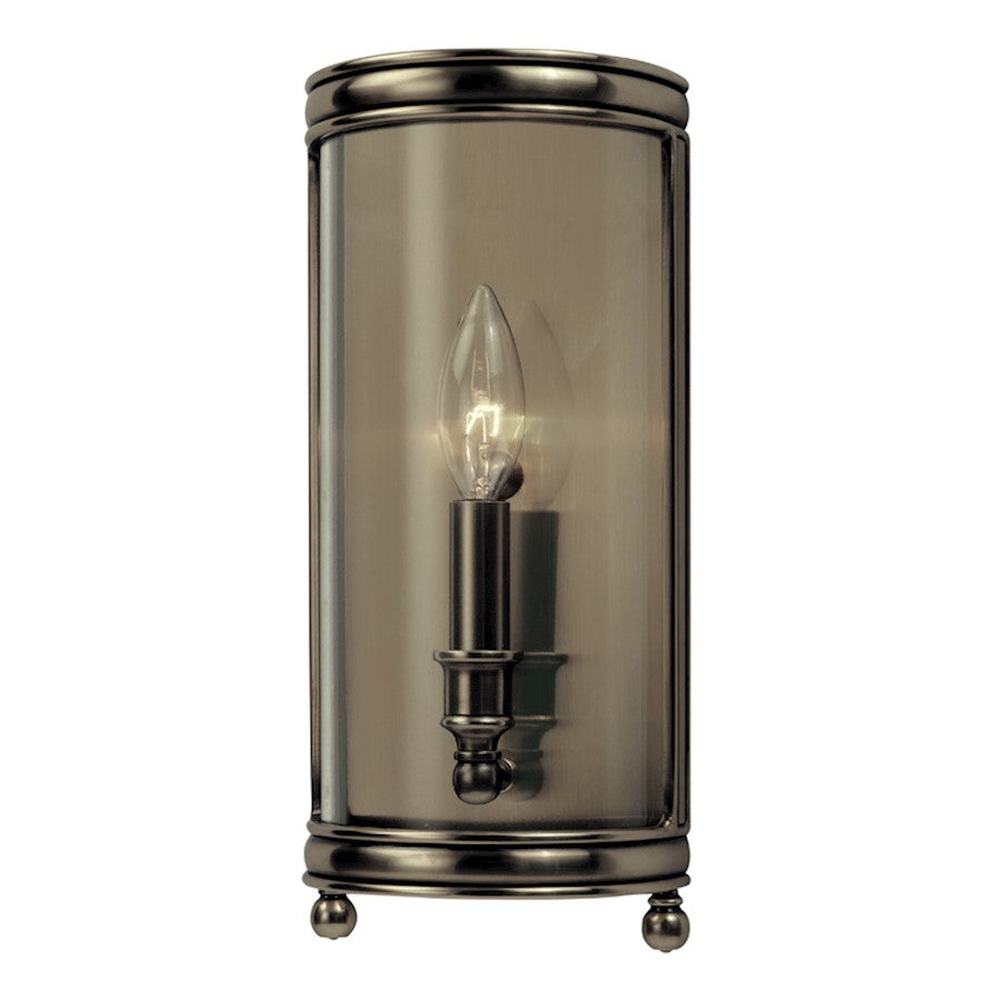 Hudson Valley Larchmont 1 Light Wall Sconce, Distressed Bronze/Clear - 7801-DB