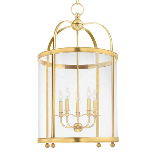 Hudson Valley Larchmont 5 Light Lantern, Aged Brass/Clear - 7820-AGB