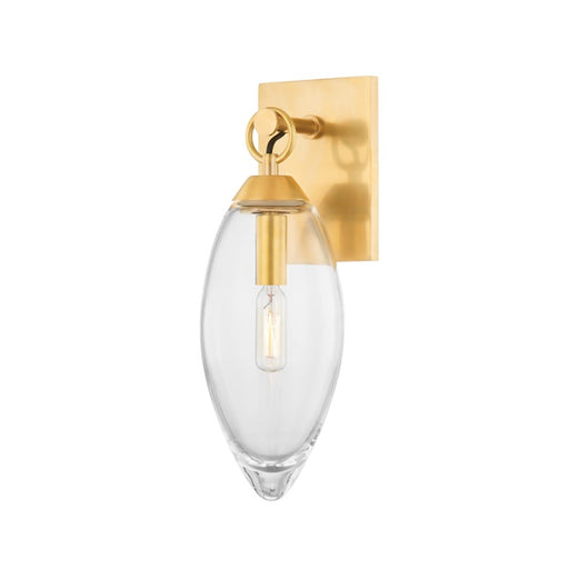 Hudson Valley Nantucket 1 Light Wall Sconce in Aged Brass/Clear - 7900-AGB