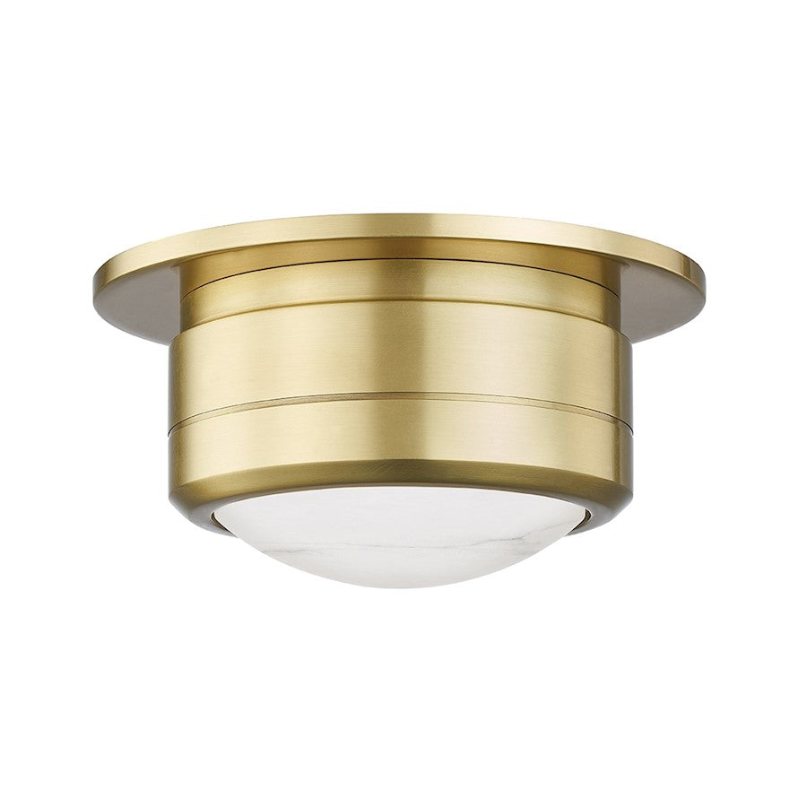 Hudson Valley Greenport LED Small Flush Mount, Aged Brass/White - 8007-AGB