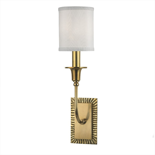 Hudson Valley Dover 1 Light Wall Sconce, Aged Brass/White - 8081-AGB