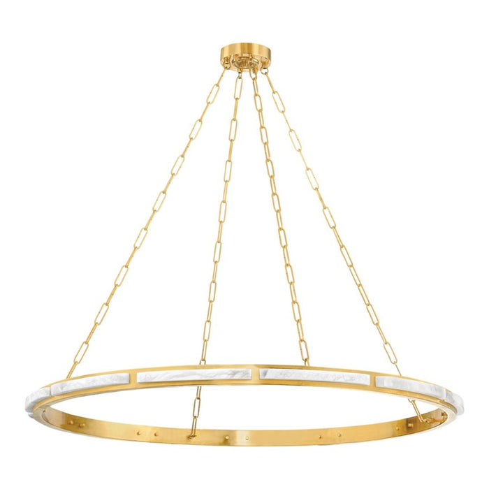 Hudson Valley Wingate 1 Light 48" Chandelier, Aged Brass/White - 8148-AGB