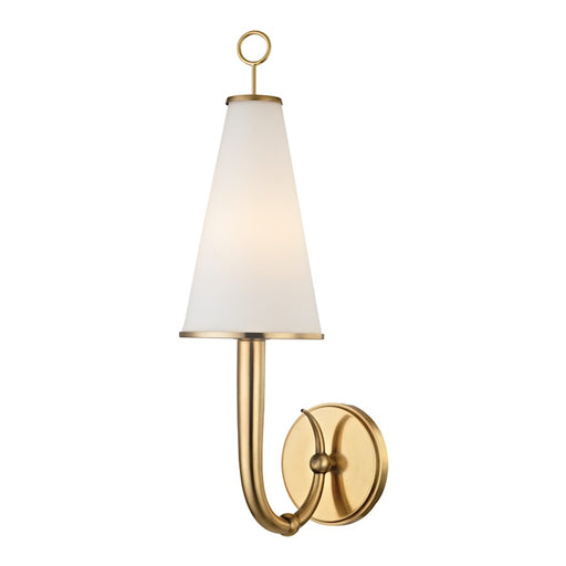 Hudson Valley Colden 1 Light Wall Sconce, Aged Brass/Opal Acid Etched - 8200-AGB
