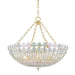 Hudson Valley Floral Park 8 Light Chandelier, Aged Brass/Clear Glass - 8224-AGB