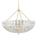 Hudson Valley Floral Park 12 Light Chandelier, Aged Brass/Clear Glass - 8234-AGB