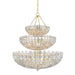 Hudson Valley Floral Park 24 Light Chandelier, Aged Brass/Clear Glass - 8239-AGB