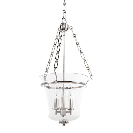 Hudson Valley Eaton 3 Light Lantern, Polished Nickel/Clear - 831-PN