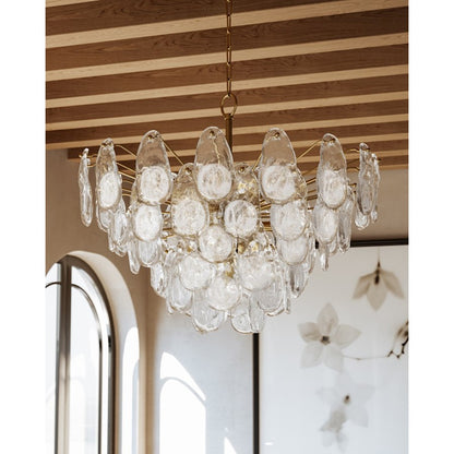 15 Light Chandelier, Aged Brass