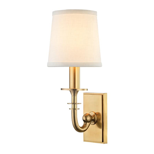 Carroll 1 Light Wall Sconce, Aged Brass