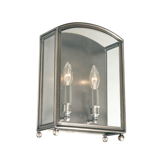 Hudson Valley Millbrook 2 Light Wall Sconce, Historic Nickel/Clear - 8402-HN