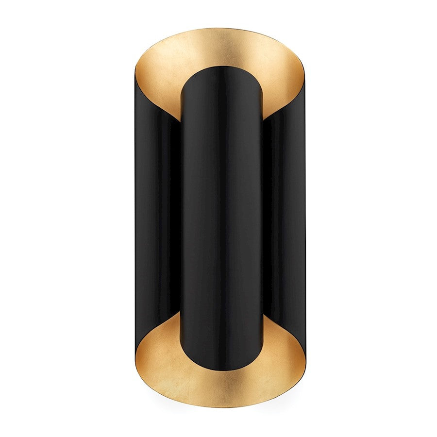 Hudson Valley Banks 2 Light Wall Sconce, Gold Leaf/Black - 8500-GL-BK