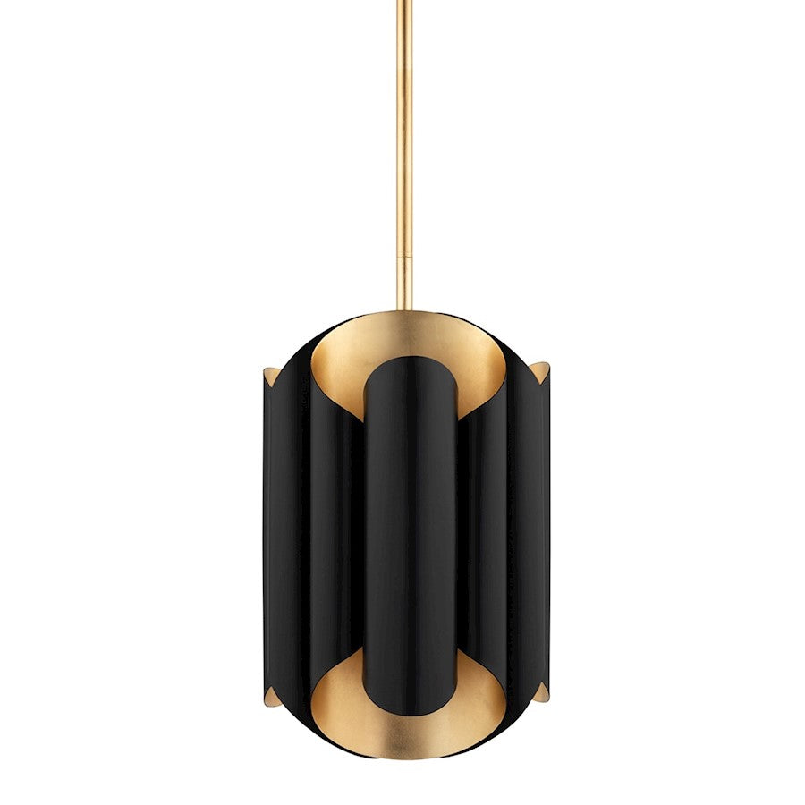 Hudson Valley Banks 6 Light Pendant, Gold Leaf/Black - 8513-GL-BK