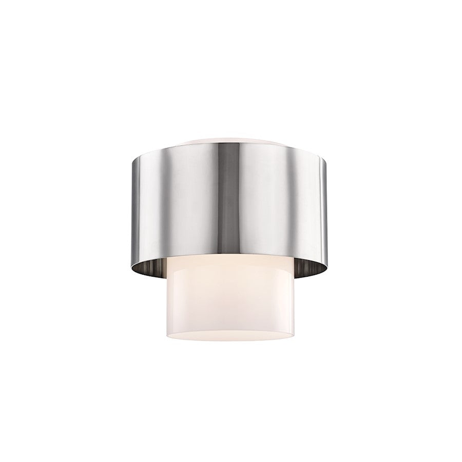 Hudson Valley Corinth 1 Light Flush Mount, Polished Nickel - 8609-PN