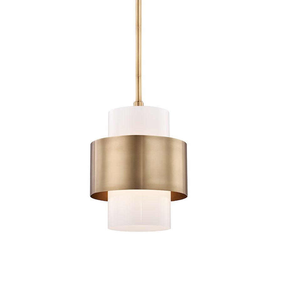 Hudson Valley Corinth 1 Light 13.5" Pendant, Aged Brass - 8611-AGB