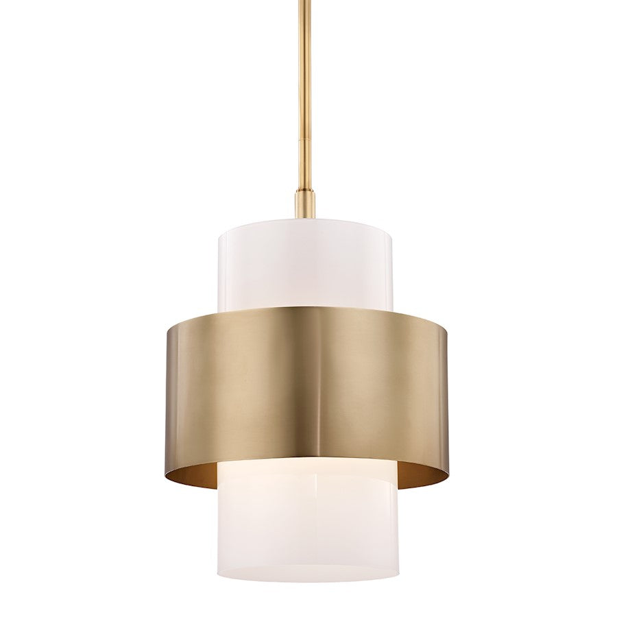 Hudson Valley Corinth 1 Light 18.5" Pendant, Aged Brass - 8615-AGB