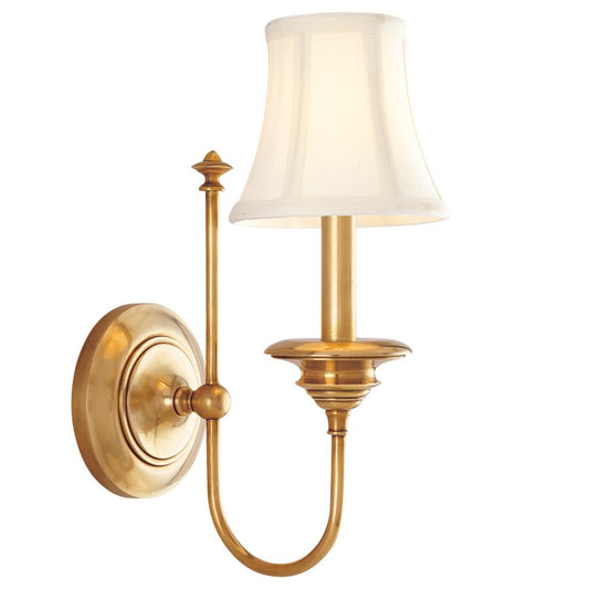 Yorktown 1 Light Wall Sconce, Aged Brass