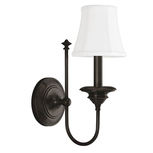 Hudson Valley Yorktown 1 Light Wall Sconce, Old Bronze/Off White - 8711-OB