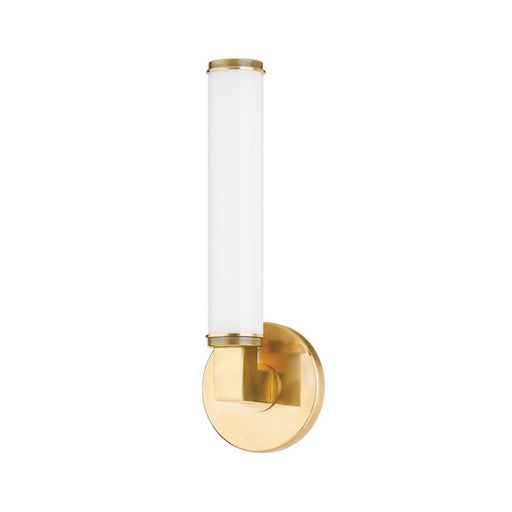 Hudson Valley Cromwell 1 Light Wall Sconce, Aged Brass/Opal Shiny - 8714-AGB