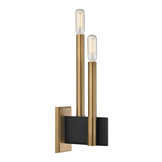 Abrams 2 Light Wall Sconce, Aged Brass