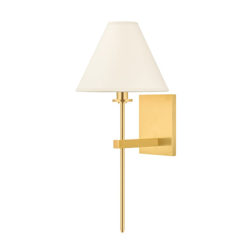 Hudson Valley Graham 1 Light Wall Sconce, Aged Brass/White - 8861-AGB