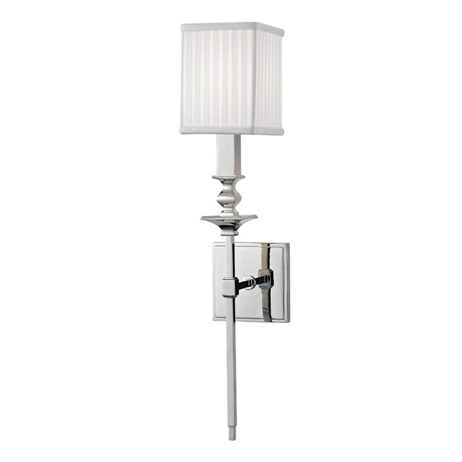 Hudson Valley Towson 1 Light Wall Sconce, Polished Nickel/White - 8911-PN