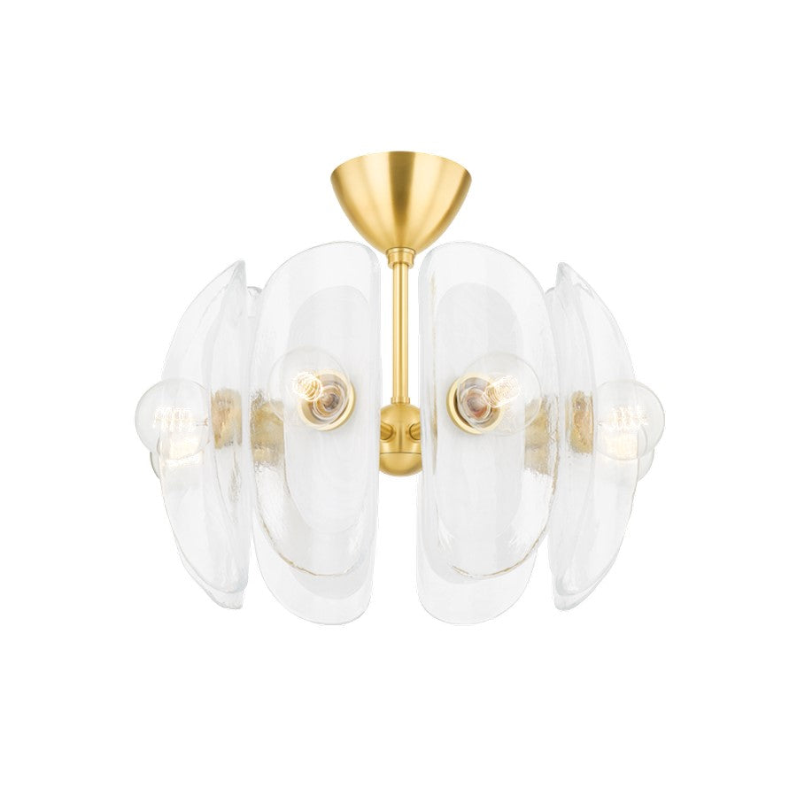 Hudson Valley Hilo 8 Light Semi Flush Mount, Brass/Blonchino Piastre - 9122-AGB