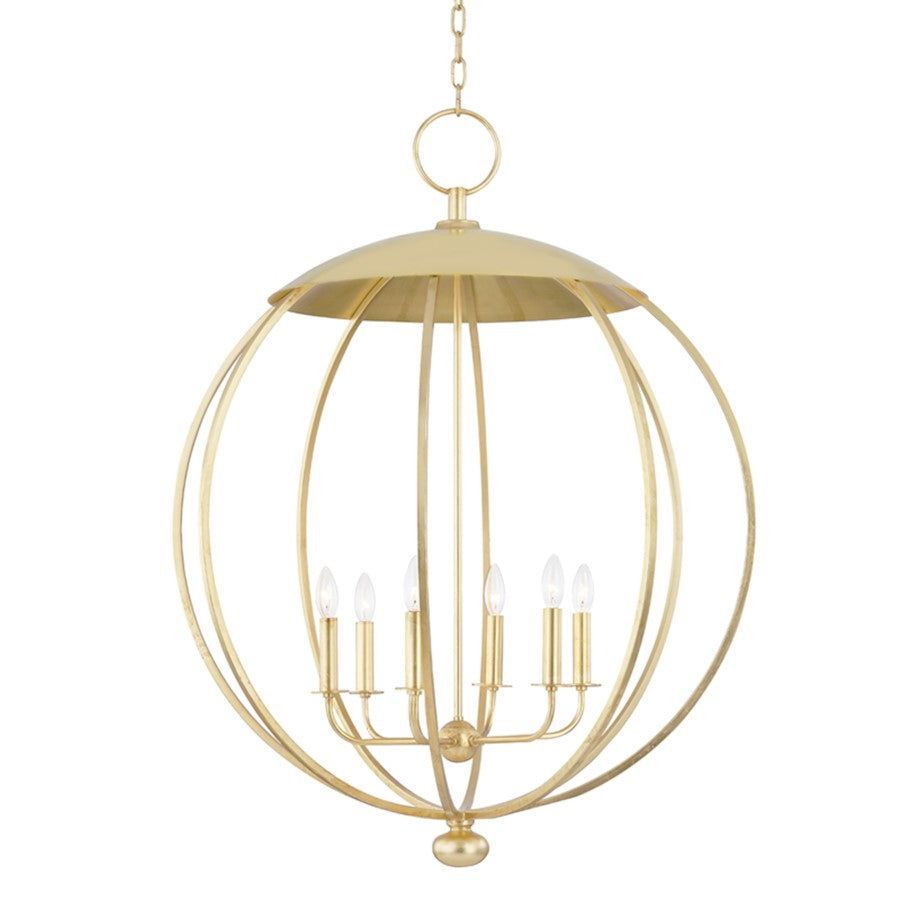 Hudson Valley Wesley 6 Light Pendant, Gold Leaf - 9132-GL