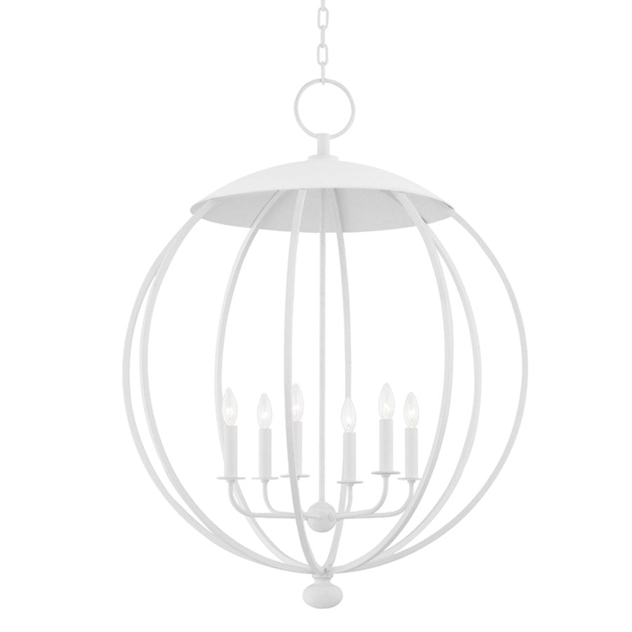 Hudson Valley Wesley 6 Light Pendant, White Plaster - 9132-WP