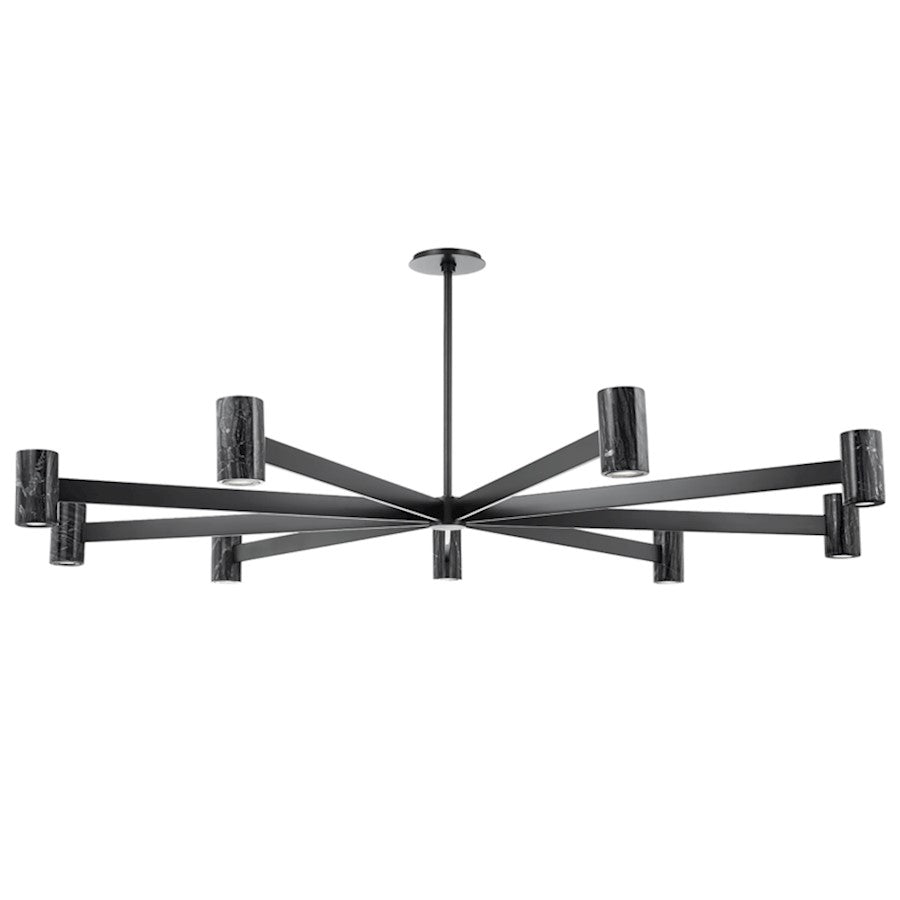 Hudson Valley Predock 9 Light Chandelier, Black Brass/Nero Madera - 9164-BBR