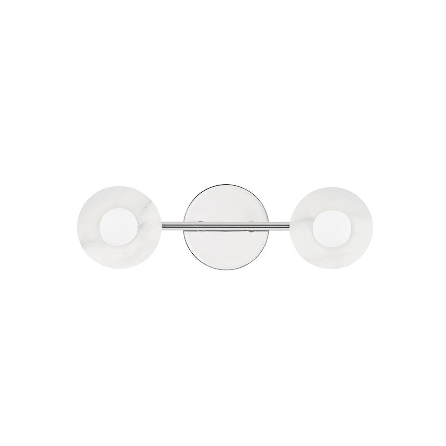 Hudson Valley Elmont 2-Light Bath Bracket, Polished Nickel/Alabaster - 9202-PN