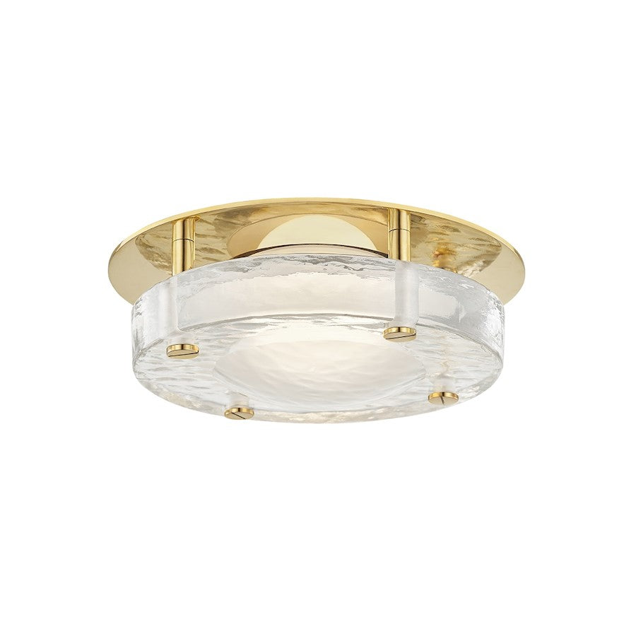 Hudson Valley Heath 1 Light Flush Mount, Aged Brass - 9208-AGB