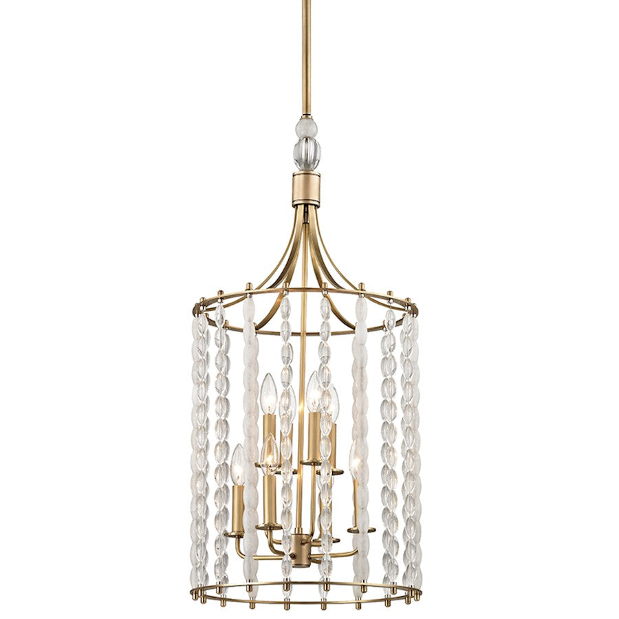 Hudson Valley Whitestone 8 Light Lantern, Aged Brass - 9318-AGB