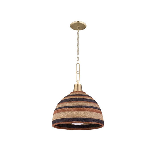 Hudson Valley Lido Beach 1 Light 20" Pendant, Brass/Multi - 9320-AGB