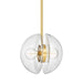 Hudson Valley Kert 2 Light 18" Pendant in Aged Brass/Clear - 9417-AGB