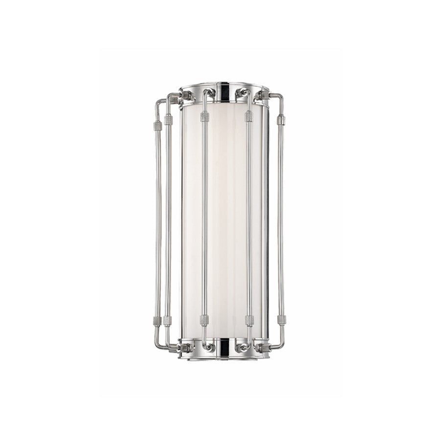 Hudson Valley Hyde Park 1 Light Wall Sconce, Polished Nickel/Opal - 9712-PN